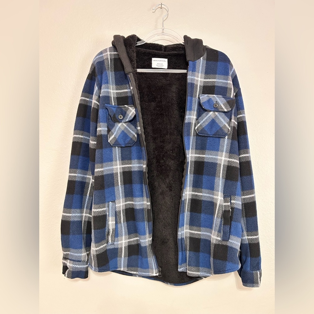 Blue and Black Plaid men’s Jacket